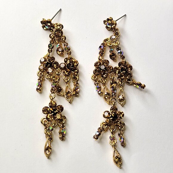 Crystal Chandelier Statement Earrings - Picture 3 of 8